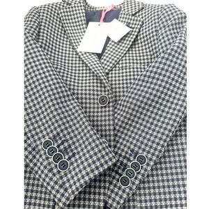 Isaac Mizrahi boys Gingham blazer sz5 NWT blue & white stunning piece Easter
